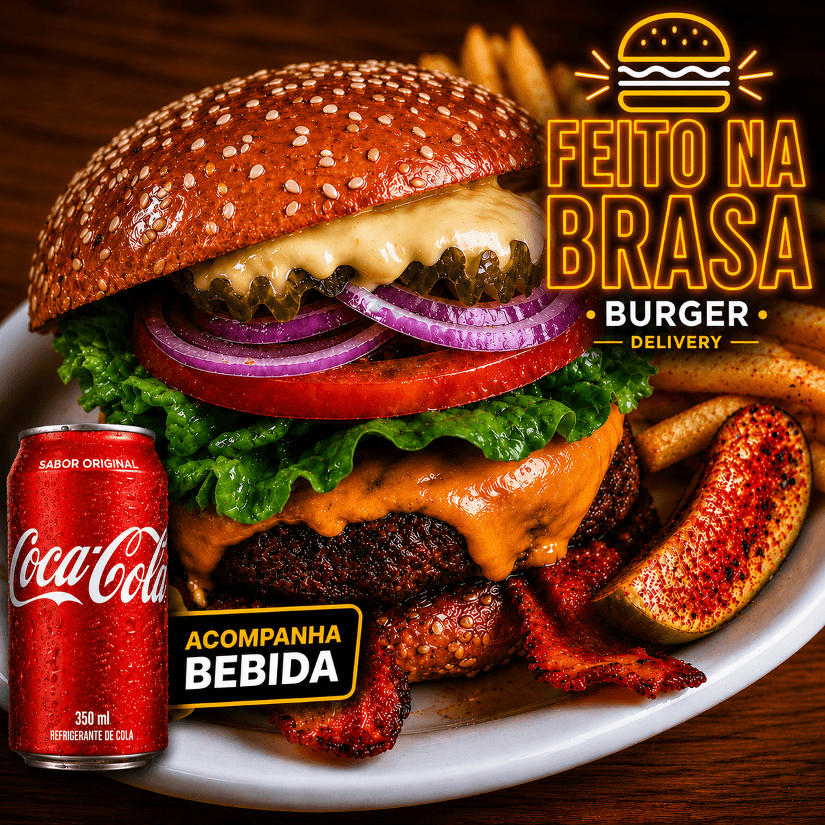 1X Classic Salada + Refrigerante + Fritas