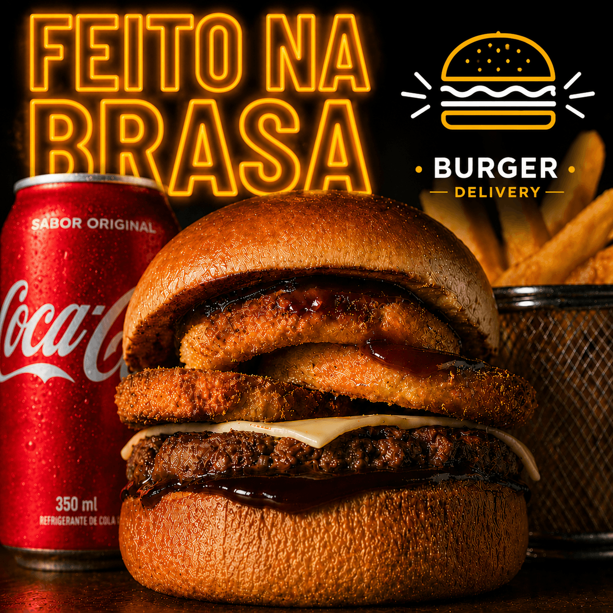 COMBO Classic Onion Rings + Refrigerante + Fritas