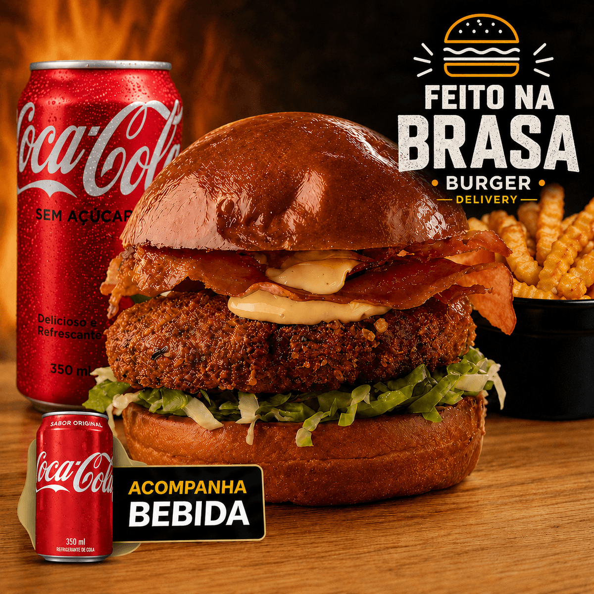 2X COMBO - Crispy Bacon em dobro + 2X Refrigerante + 2X Fritas