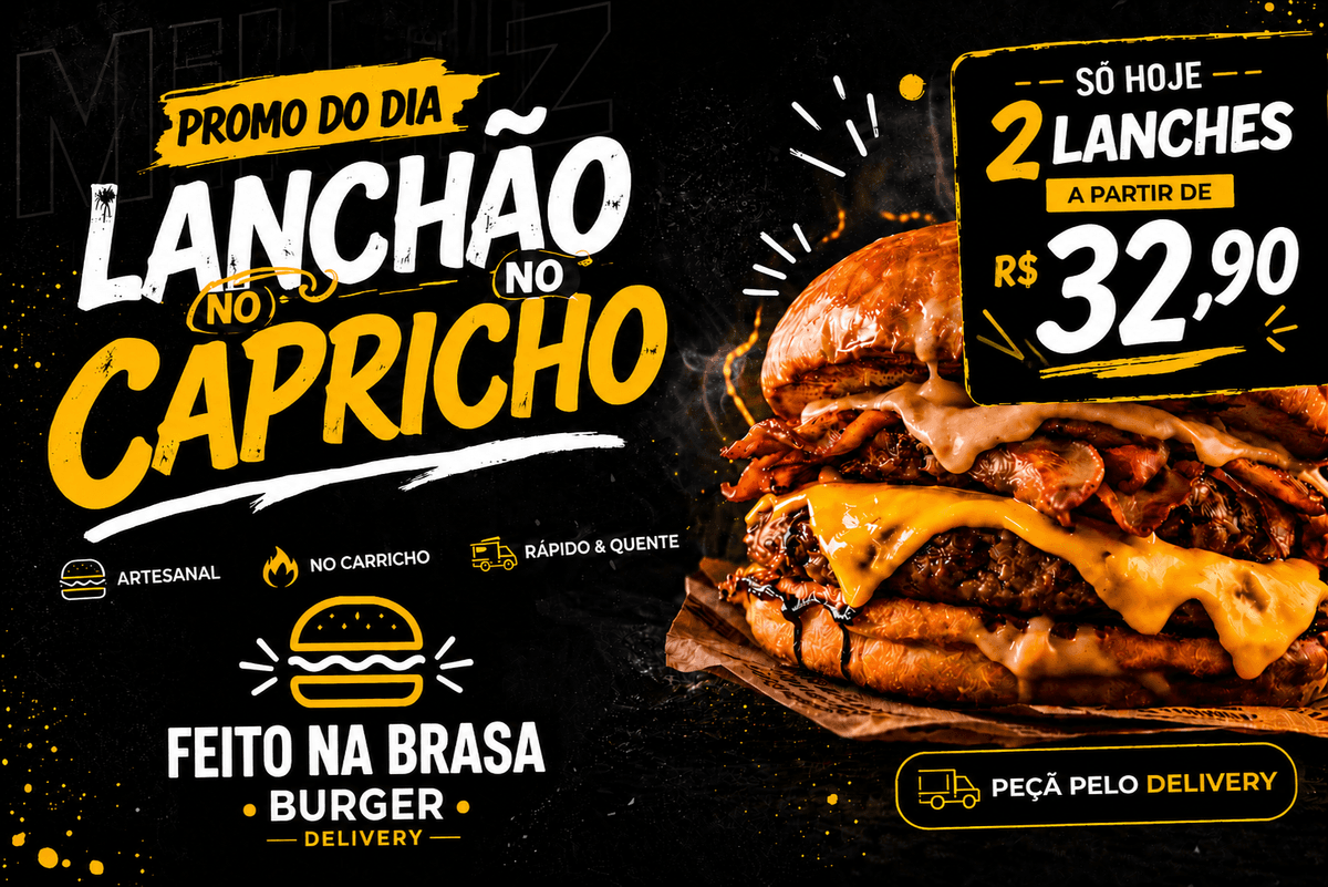 Lanchão capricho - 2 lanches a partir de R$ 39,90